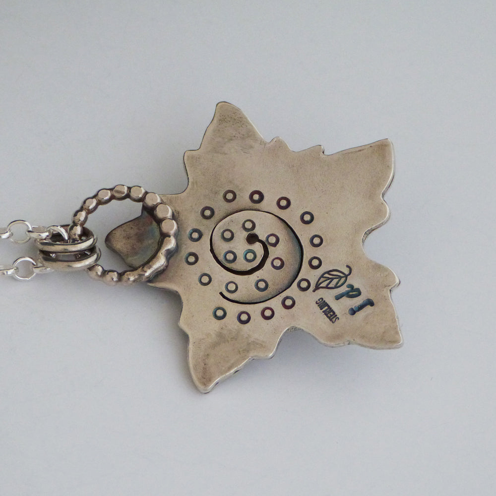 Sterling Silver and Blue Lapis Flower Pendant