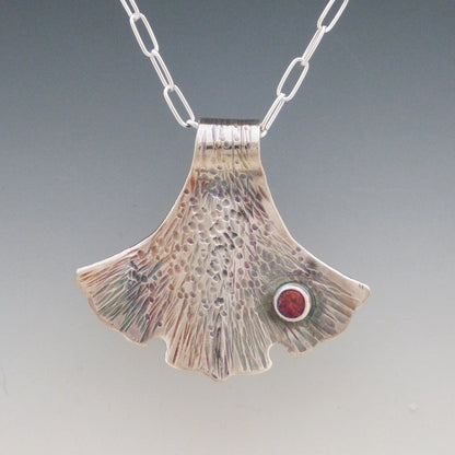 Forged Ginkgo Mystic Topaz Necklace