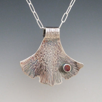 Forged Ginkgo Mystic Topaz Necklace