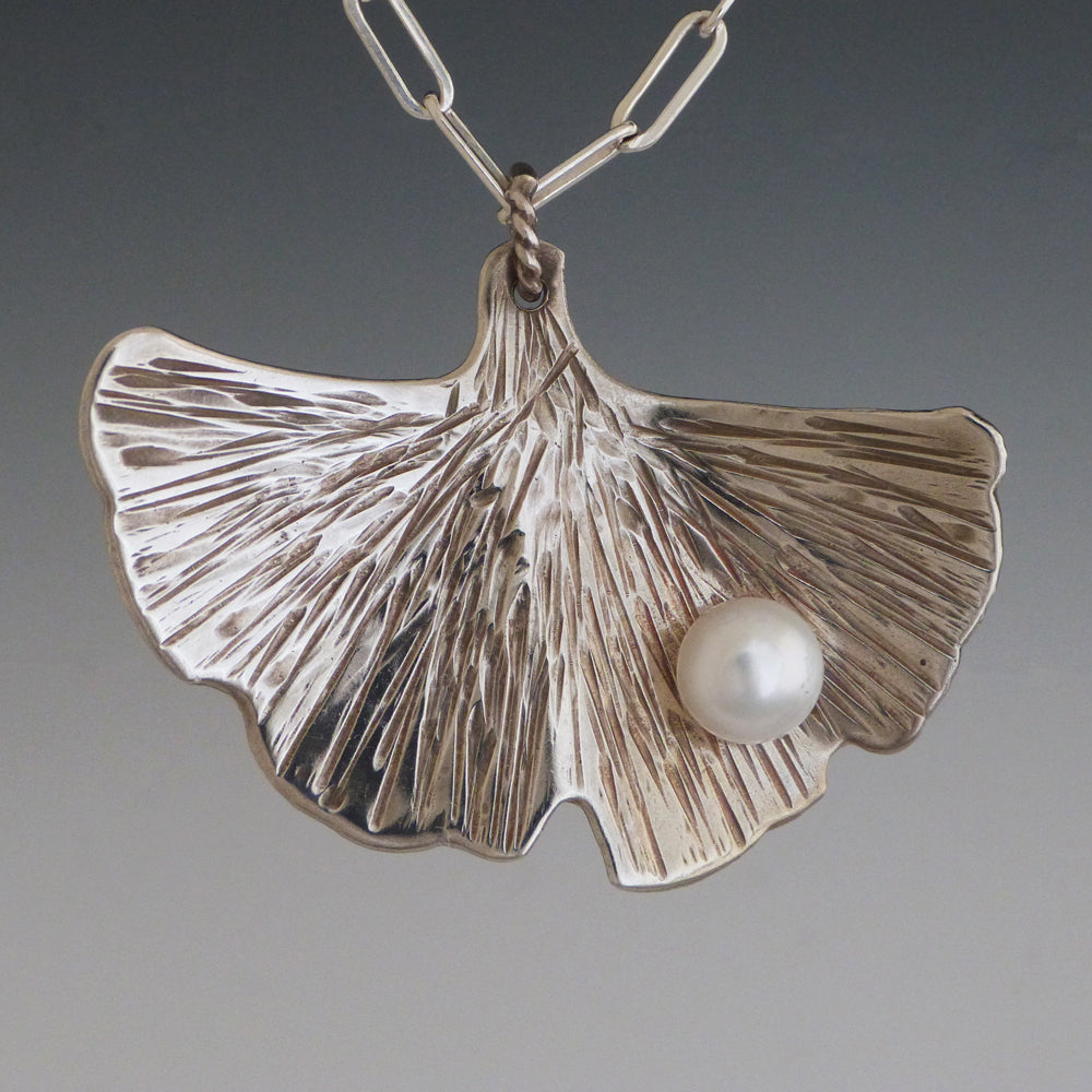 Pearl Ginkgo Pendant