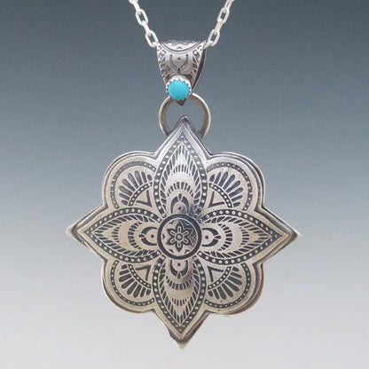 Pointed Turquoise Mandala Necklace