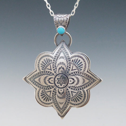 Pointed Turquoise Mandala Necklace