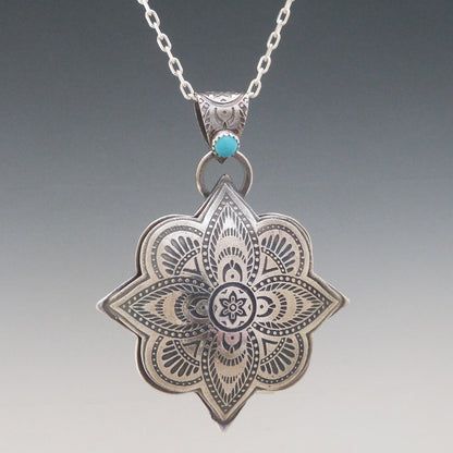 Pointed Turquoise Mandala Necklace