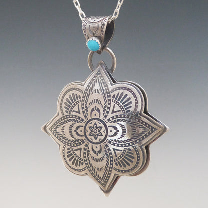 Pointed Turquoise Mandala Necklace