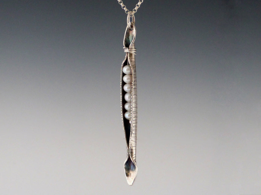 Sterling Pea Pod Pendant