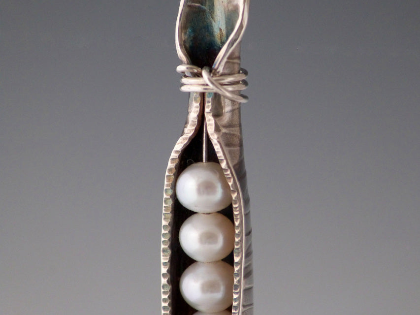 Sterling Pea Pod Pendant