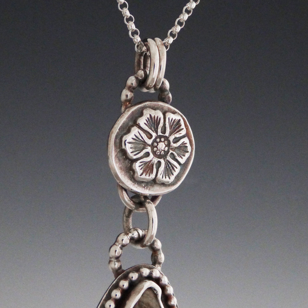 Sterling Silver and Peruvian Blue Opal Pendant