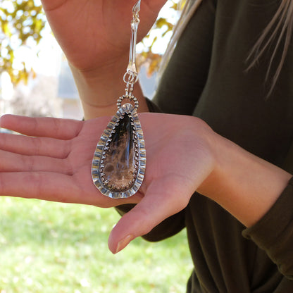 Petrified Palm Wood Pendant Removable Chain
