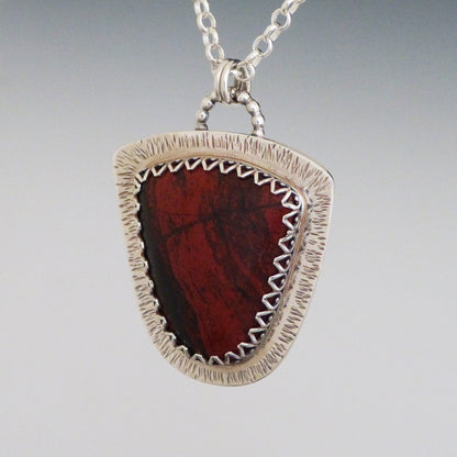 Sterling Silver Red Jasper Pendant