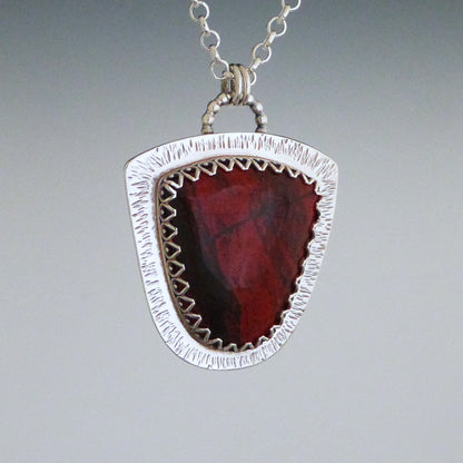 Sterling Silver Red Jasper Pendant