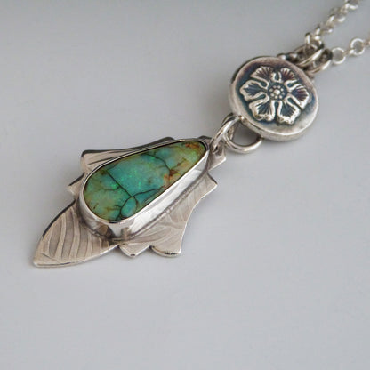 Monarch Opal Sterling Silver Art Deco Pendant