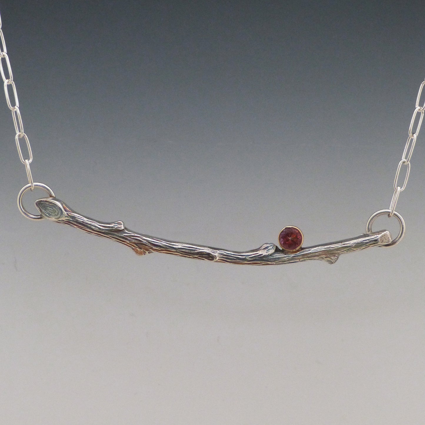 Pink Topaz Twig Necklace