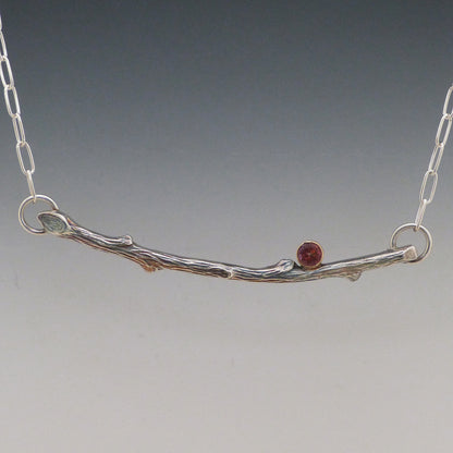 Pink Topaz Twig Necklace