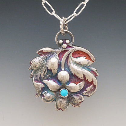 Turquoise Upside Down Flower Necklace