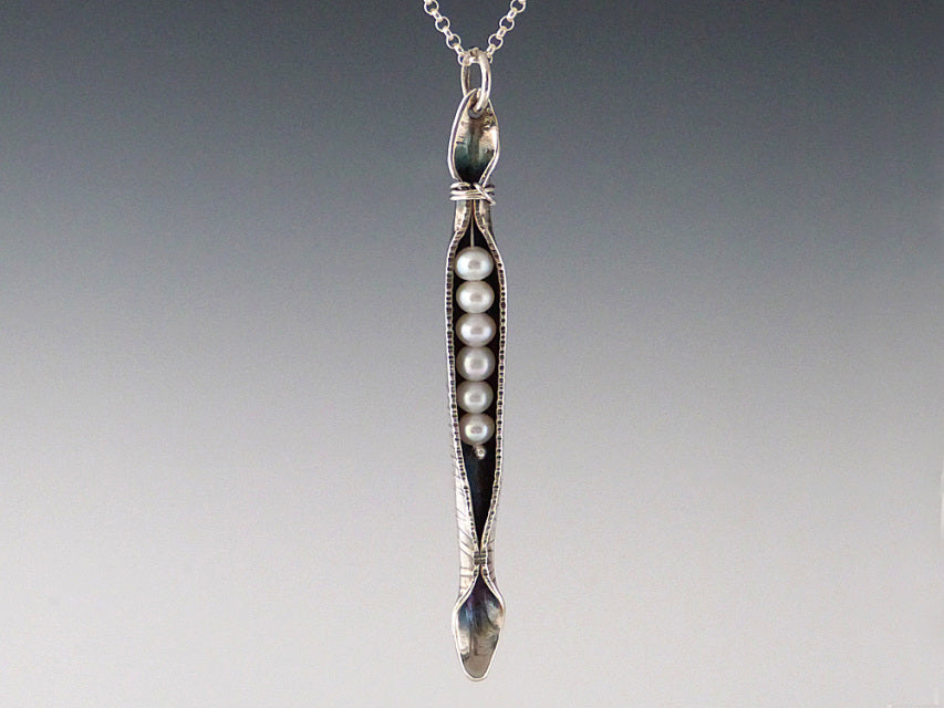 Sterling Pea Pod Pendant