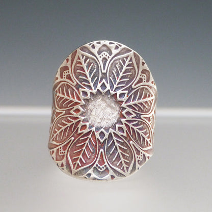Leaf Mandala Saddle Ring