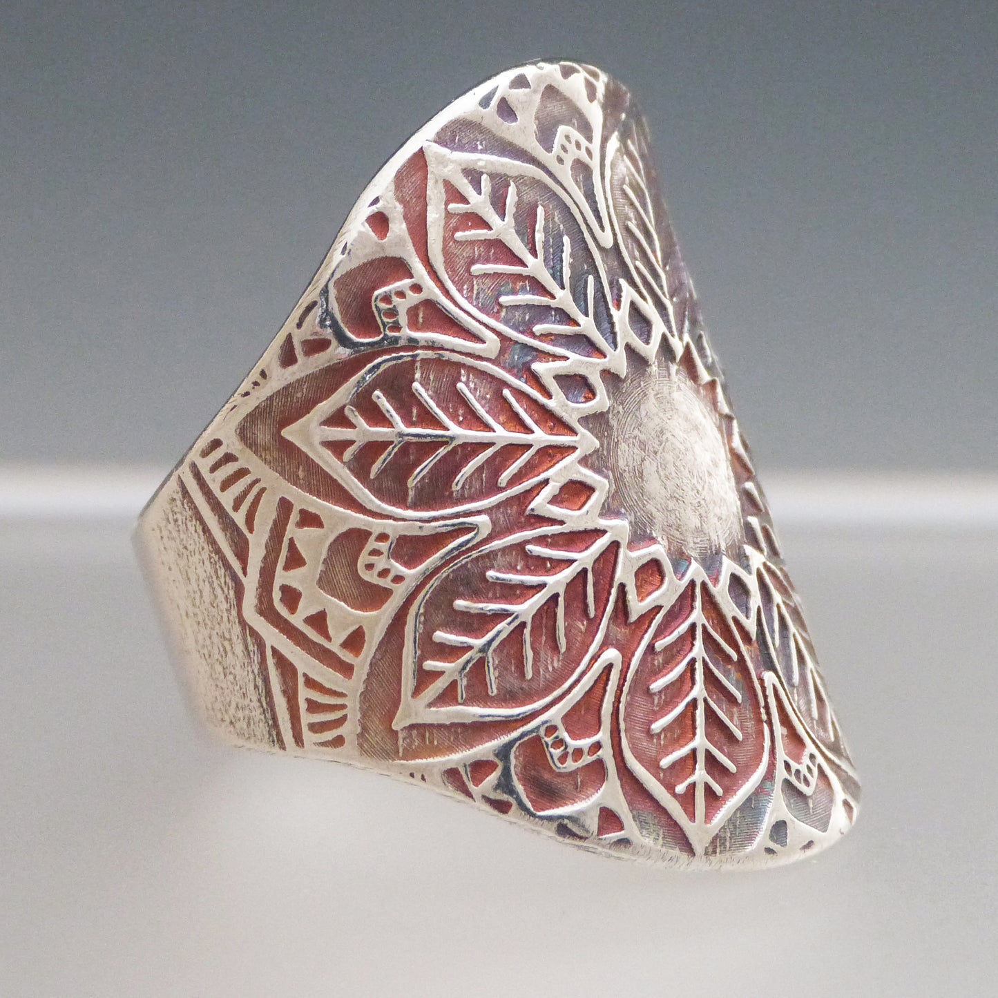 Leaf Mandala Saddle Ring