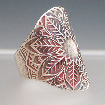 Leaf Mandala Saddle Ring