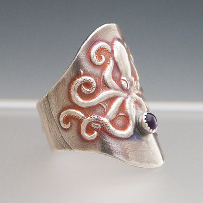 Amethyst Octopus Ring