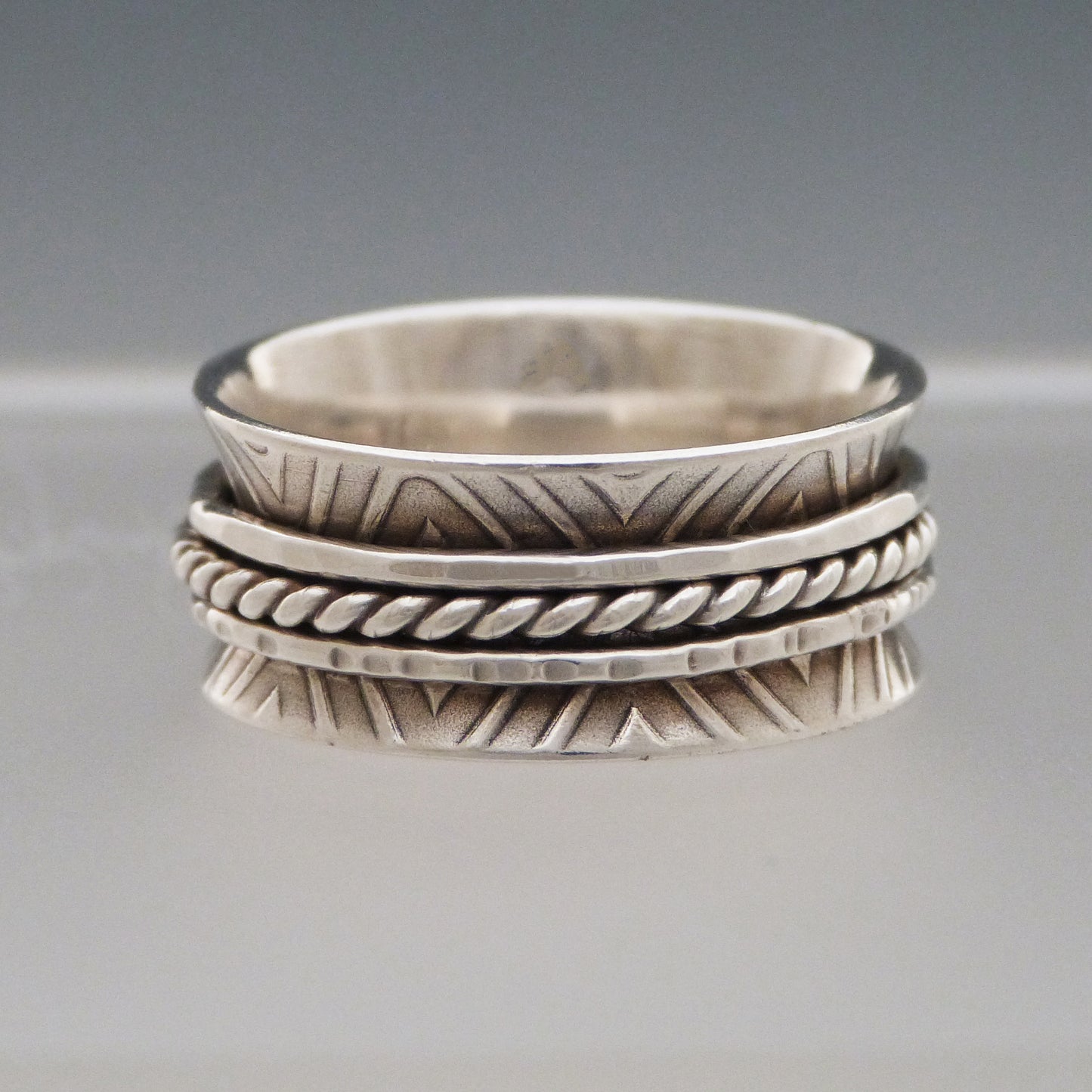 Triple Band Silver Spinner Ring