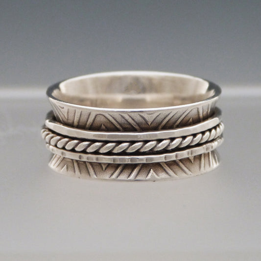 Triple Band Silver Spinner Ring