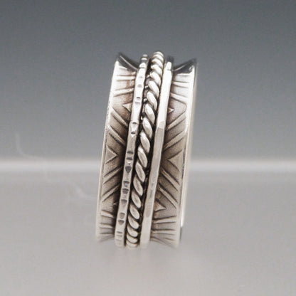 Triple Band Silver Spinner Ring