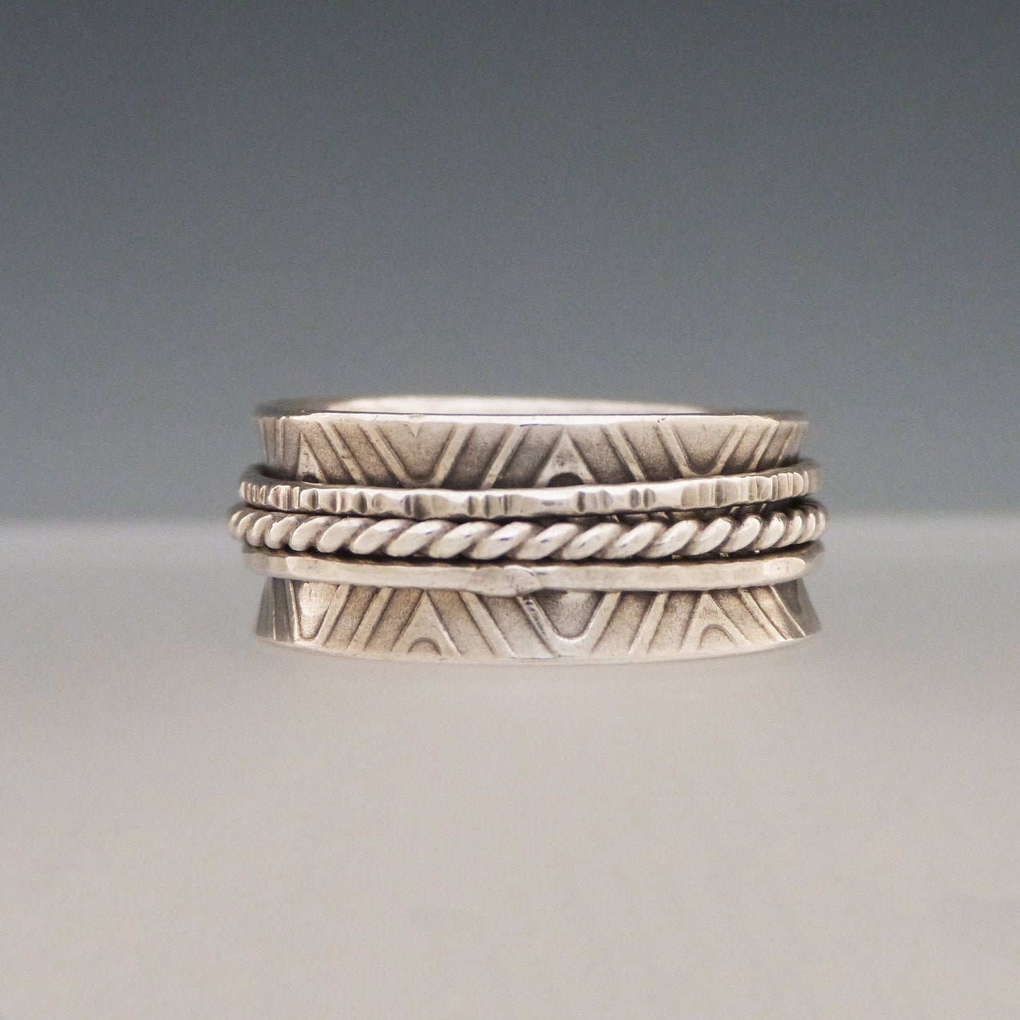 Triple Band Silver Spinner Ring