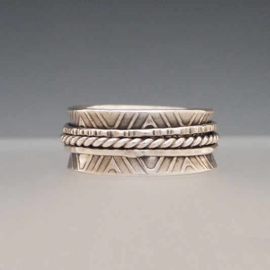 Triple Band Silver Spinner Ring