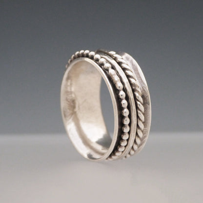 Triple Band Silver Spinner Ring