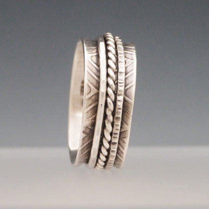 Triple Band Silver Spinner Ring