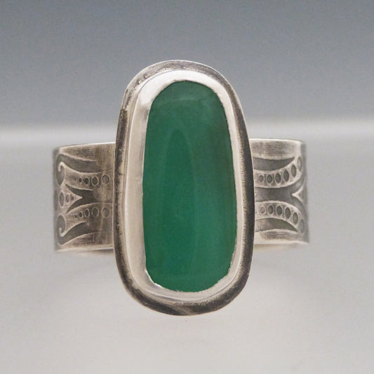 Chrysoprase Gemstone Ring