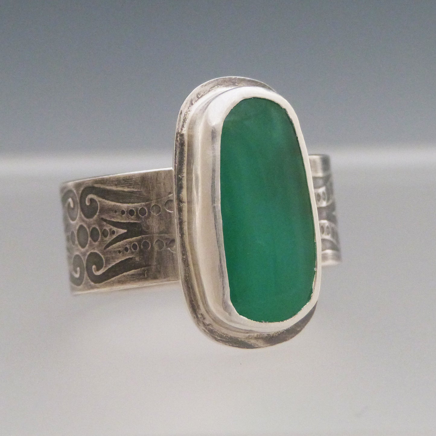 Chrysoprase Gemstone Ring