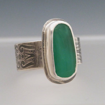 Chrysoprase Gemstone Ring